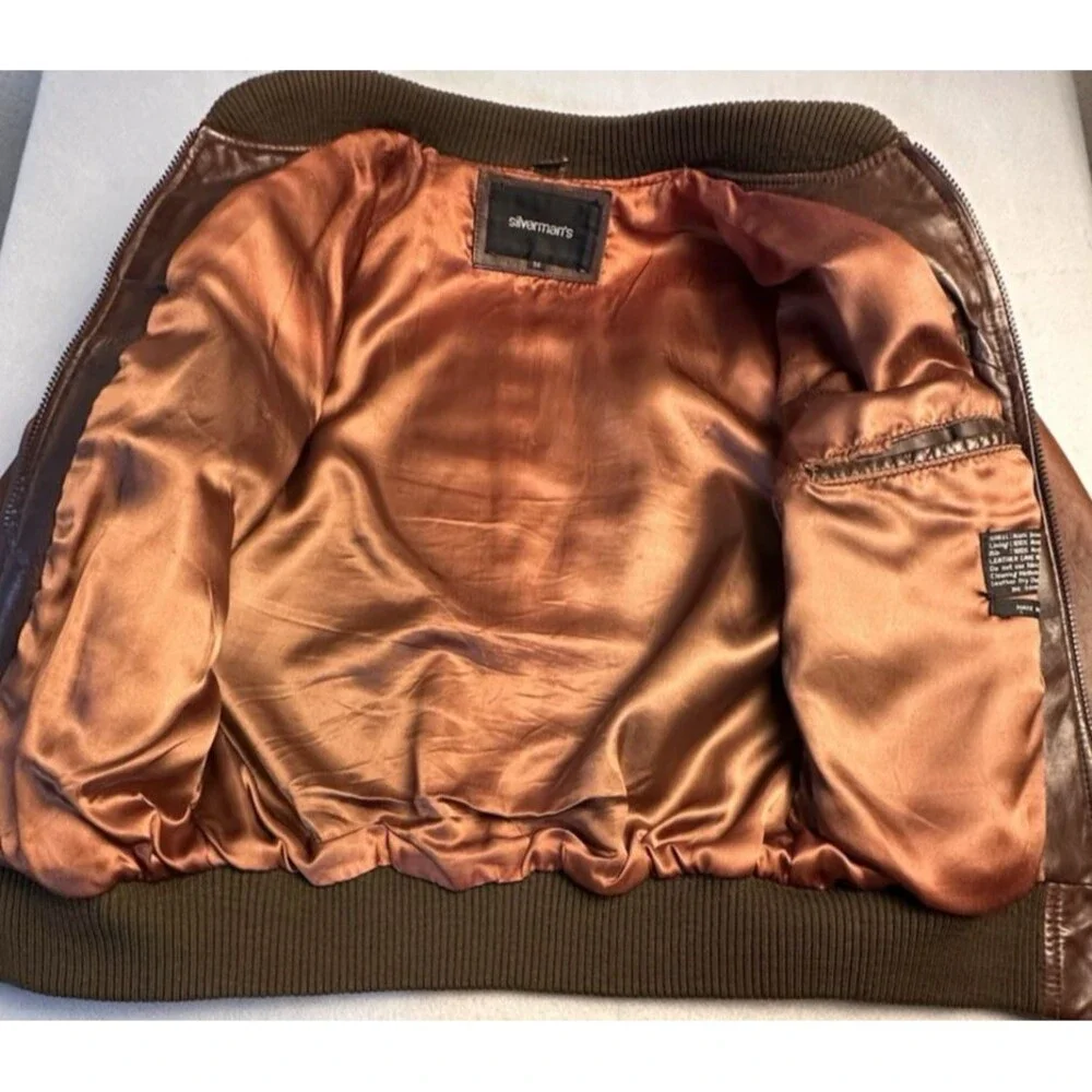 Silverman’s Vintage Drum Dyed Leather Bomber Jacket Size 36